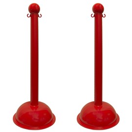 Mr. Chain Heavy-Duty Stanchion, Red, 41-Inch Height, 3-Inch Diameter Pole, Pack of 2 (99905-2)
