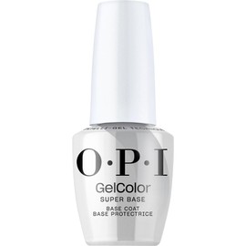 OPI GelColor Gel Nail Polish, Super Base Base Coat, Up to 3 Weeks of Wear & Self-Correcting Formula, Clear, 0.5 fl oz