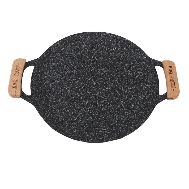 Round BBQ Grill Pan Metal Nonstick Grill Barbecue Plate Multifunctional