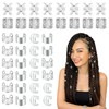 Jravezt ヘアビーズ 40個セット 髪飾り 編み込み用 ヘアブレイドリング 多種類 ヘアアクセサリー ヒップホップ ヘアアクセ