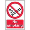 V Safety No Smoking Sign - 100x150mm, Multi, Polystyrene, Wall