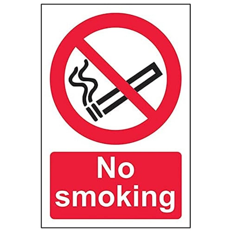 V Safety No Smoking Sign - 100x150mm, Multi, Polystyrene, Wall
