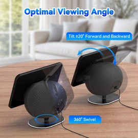 DGPCT Adjustable Stand for Echo Show 8 & Echo Show 11 2025 Release, Tilt and 360° Swivel, Secure Hold Base, Easy to Use Smart Display Table Holder with Non-Slip Pads, Aluminum Made (Black)