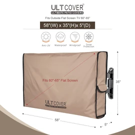 ULTCOVER Waterproof Outdoor TV Cover for 60-65 inch Outside Flat Screen Televisions with Mounts and Stands