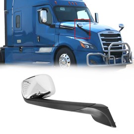 LEAVAN Chrome Hood Mirrors Assembly Compatible with 2018-2021 Freightliner Cascadia, Hood Mirrors with Heating for 2018-2021 Freightliner Cascadia Accessories(Right Side)