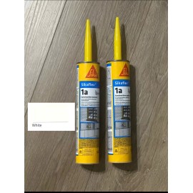 Sika 2 Pack Sikaflex 1A Polyurethane Construction Sealant Caulk, White, In date