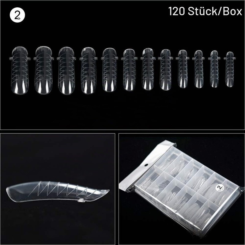 Kads 120 Full Coverage Clear Acrylic UV Gel Nail Art