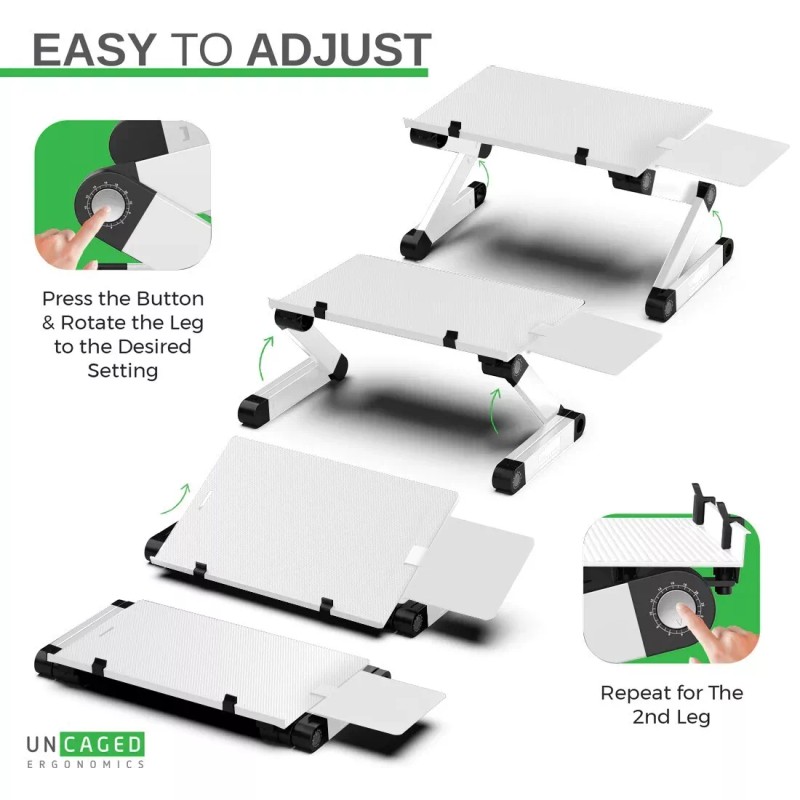 Uncaged Ergonomics WORKEZ KEYBOARD TRAY adjustable height computer stand on