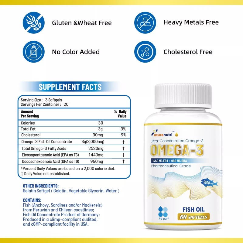 Naturenutri 2 Pack Omega-3 Fish Oil 2400mg (EPA+DHA) - 120