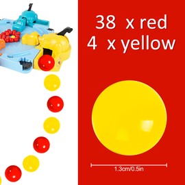 Rumyve Game Replacement Balls,42pcs Replacement Marbles, PlasticarbleGame Balls, Suitable for Hungry Hippo, Checkers, Pinball Games, 38 Red Balls and 4Yellow Balls (42PCS)