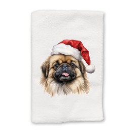 Adorable Christmas Kitchen Hand Towel | Pekingese | Pet Animal Lover Gifts
