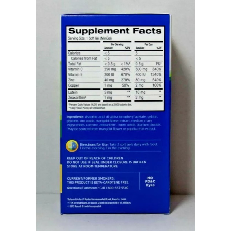 Bausch + Lomb PreserVision AREDS 2 Formula 210 Softgels *Eye