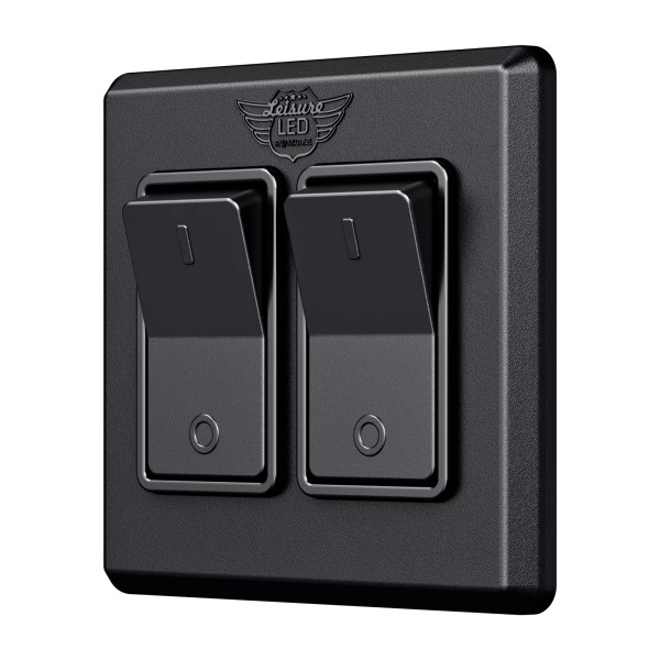 Leisure LED Single 2 Gang On-OFF 12V Black Light Switch