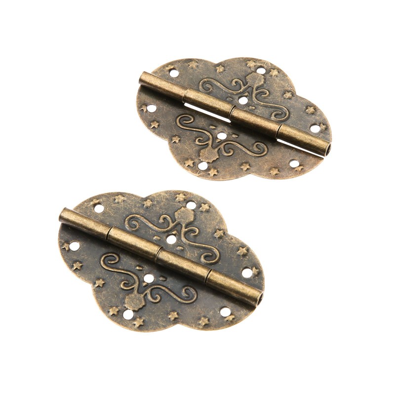 Dophee 2Pcs Antique Hinges 2.72"x2.09" Retro Style Antique Bronze Iron