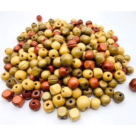 300Pcs Natural Wooden Beads Spacer Beads Colorful Wood Beads Handmade Polished Bead for Home Decor DIY Crafts Bracelet Necklace Ornament Supplies