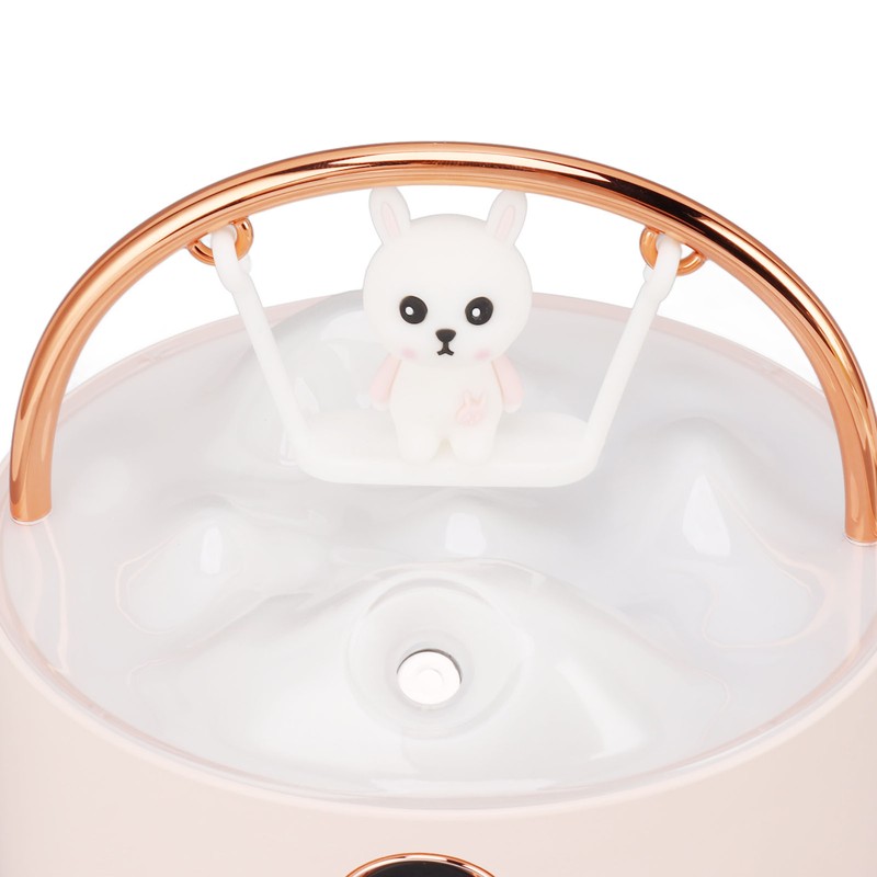 Mini Humidifier 600ml 40ml/H Dual Mode Bear On Swing Night