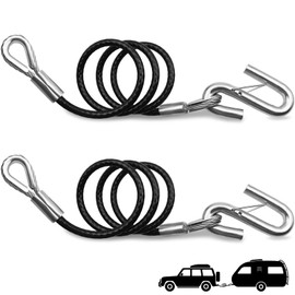 VIVBOO 44" Trailer Safety Cables with Hooks Tow Straps 2-Pack Safety Chains Towing Trailer 5000 Lbs Break Strength Boat Chains with Hooks for Ultimate Security