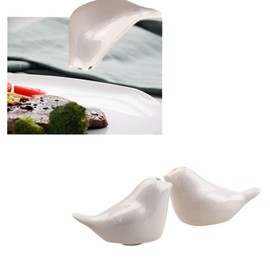 Love Birds Salt Shakers, Ceramic Pepper Shakers Cruet Sets Wedding Party Favour Bag Fillers Gift Set (White/1Set)