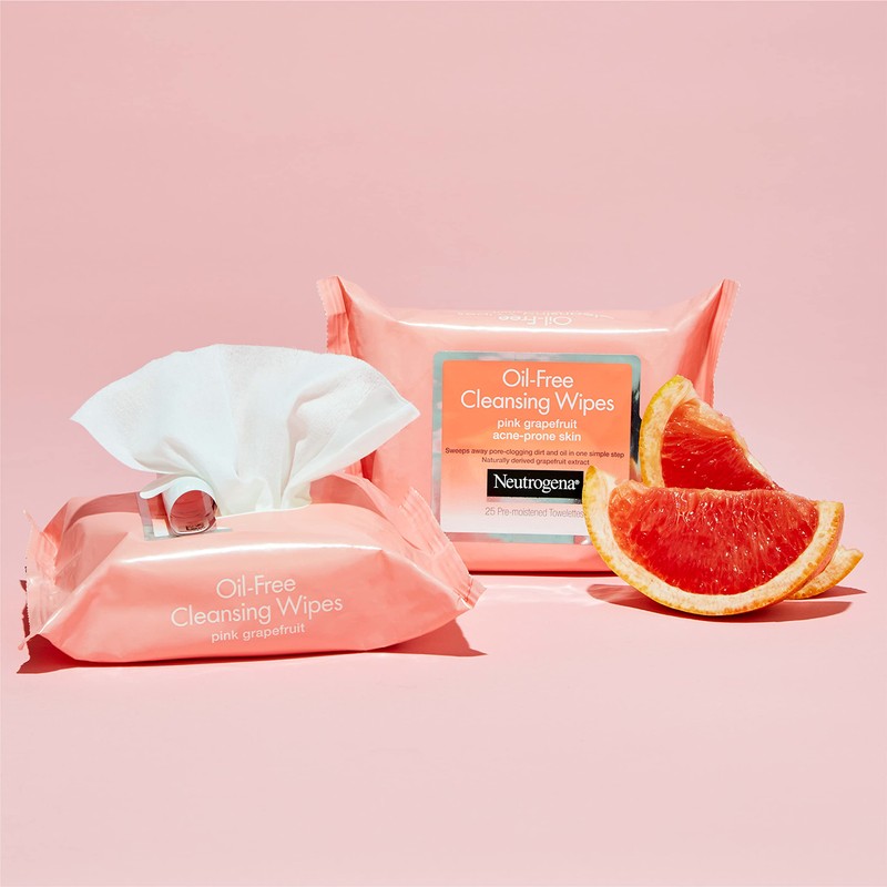 Neutrogena Makeup Remover Cleansing Towelettes, Pink Grapefruit, 25 Count, Twin