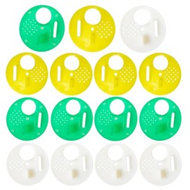 Yahpetes 15 piezas de herramientas de apicultura para puerta de nido de abeja de 2.68 pulgadas, colmenas de abejas redondas, rejillas de ventilación de plástico para abejas, colmena, caja de entrada y puerta de apicultura (puerta de nido de abejas)