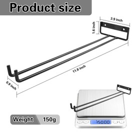 Baowenbei 11.8 Inch Wine Glass Rack - Set of 4 Stemware Hanging Rack, Metal Wine Glass Holder for Under Cabinet Organization and Storage