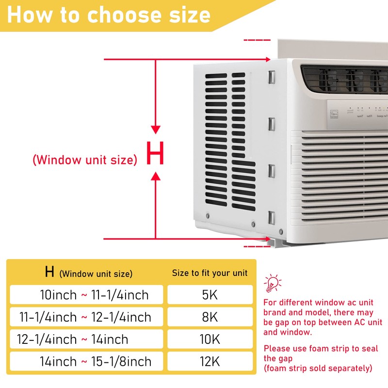 Powrocket Window AC Side Panel with Frame Set,Air Conditioner Accordion