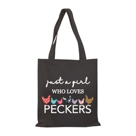 BDPWSS Chicken Lover Gift Just a Girl Who Loves Peckers Funny Chicken Farmer Lover Tote Bag (Girl loves Pecker TGCA bl)