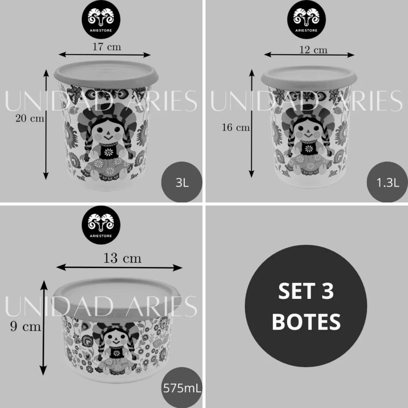 Tupperware Set 3 Botes Toqué Mágico Herméticos Para Alimento Tupperware