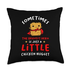 Funny Superhero chicken nugget Fast Food Throw Pillow, 18x18, Multicolor