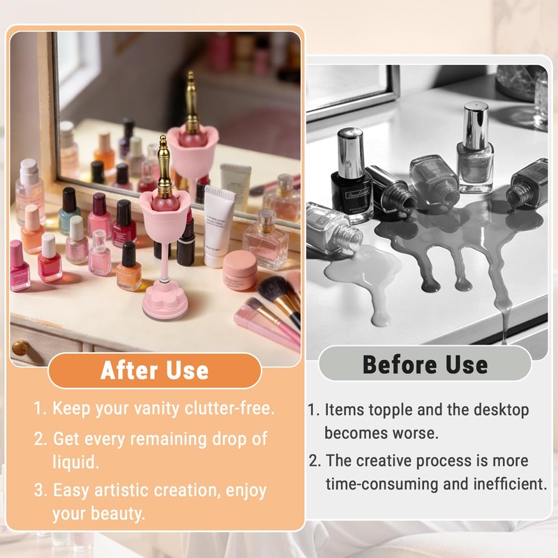 Luxe Louise Nail Polish Holder, Anti-Spill Silicone Nail Polish Holder