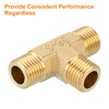 QUARKZMAN Brass Tee Pipe Fitting, 1/4" x 1/4" x 1/4"
