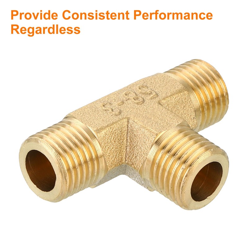 QUARKZMAN Brass Tee Pipe Fitting, 1/4" x 1/4" x 1/4"