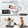 Digital Alarm Clock, with Wooden Electronic LED Time Display, 3