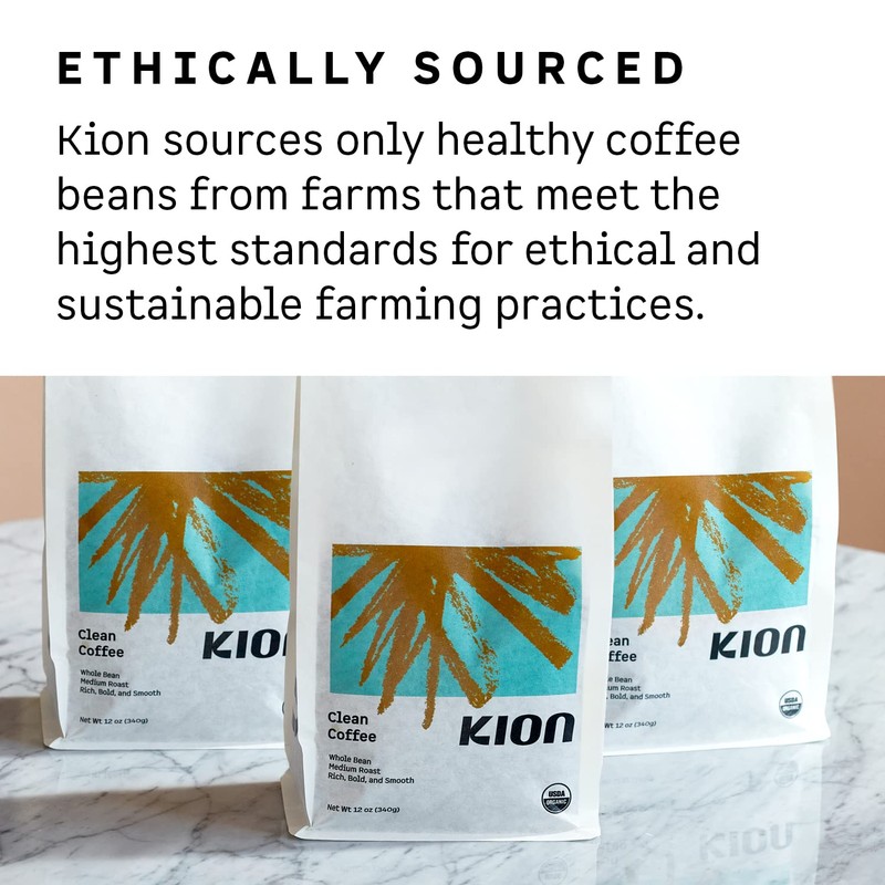 Kion Organic Ground Coffee, Tested for Toxins, Ethically Sourced, Rich,