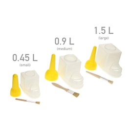 Cord Shoes + Boots TS-Boy Premium Glue Pot and Glue Saver Container (with Brush) - Made in Germany - Size: Small 0.45L (15.2oz) - White HDPE Pot for Water & Solvent Based Adhesives