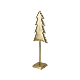 Serene Spaces Living Gold Christmas Tree Tabletop Decoration, Festive 22 Inch Metal Christmas Tree Holiday Decor for Table, Counter, Fireplace Shelf, Centerpiece for Indoor Home Kitchen Room & Office