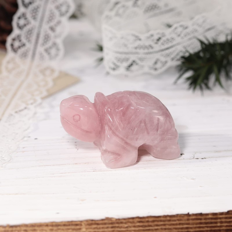 Lovionus89 Healing Crystal Turtle Statue, 2 Inch Pocket Stone Tortoise