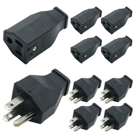 EATAKWARD 5Pcs Extension Cord Ends, 125V 15A 2 Pole 3 Wire Male Straight Blade Plug, End Straight Blade Plug for Residential Commercial and Industrial Applications