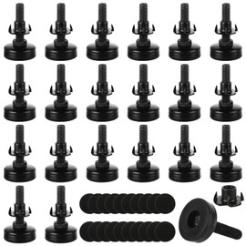 Paquete de 20 pies niveladores ajustables, de 3/8 a 16 hilos, niveladores de muebles resistentes, pies de mesa ajustables con tornillo de tuerca en T 