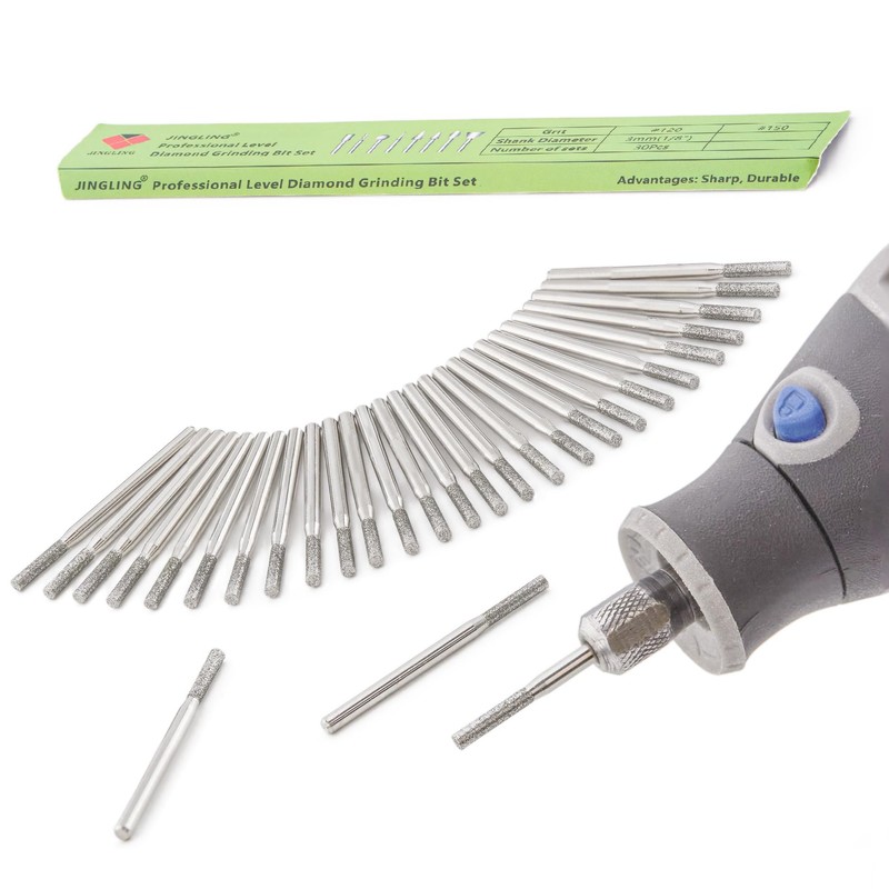 JINGLING 2.5mm Diamond Drill Bits for Stone Ceramic Glass 1/8"