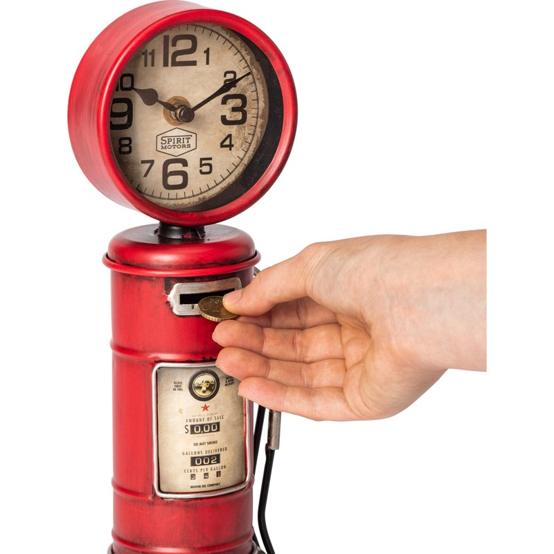 Spirit Motors Money Box Tank Column Retro with Clock –