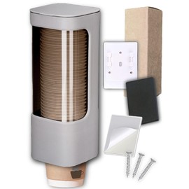 Cup Dispenser, Paper Cup Holder, Compact, 3-Way Mount, Magnet, Side to Water Server, Wall, Paper Cup Dispenser, Stylish, Cup Holder, Paper Cup Storage (Gray)