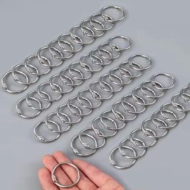 Loose Leaf Metal Binder Rings, 0.75 Inch, 100 Pack, 20 mm Silver Book Rings, Nickel Plated Key Rings, for Index Cards, Notebook, Home and School, Office Supplies, Plastic Box packag…
