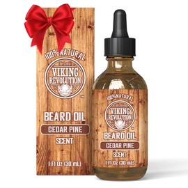 Viking Revolution Cedar and Pine Beard Oil for Men - Natural Argan and Jojoba Beard Softener, Conditioner for Strengthening and Moisturizing (1 Pack)