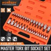 HORUSDY 34PC Master Torx Bit Socket Set S2 Steel 1/2"
