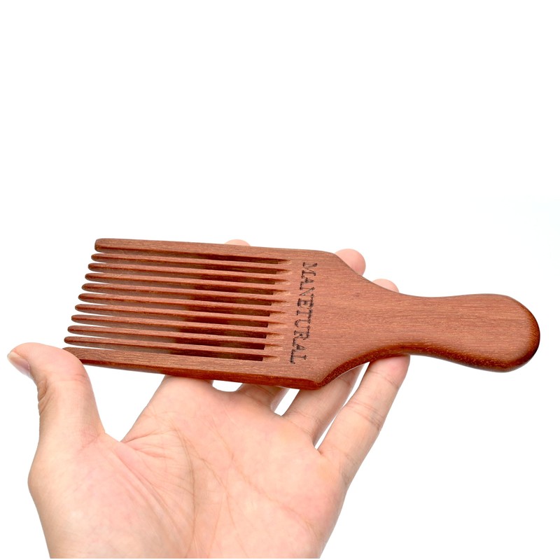 MANETURAL Beard Pick for Men 7" Handmade Afro Hair Comb