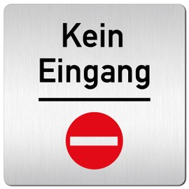 Türschilder24 XXL Door Sign 125 x 125 mm No Entry/Passage/Exit, Enter Prohibited (No Entrance)