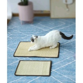 Cat Scratcher Mat Natural Sisal 2 Pack Cat Scratch Mats Sisal Thin Scratcher Mat with Velcro Protecting Furniture Sofa Chair Desk Legs 16X12 and 12X6 in