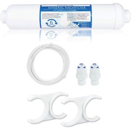 OsmoFresh Mineral Post Filter with Connection Set | Post mineralisation valuable minerals such as calcium, magnesium, potassium, sodium | universally suitable for all standard osmosis systems
