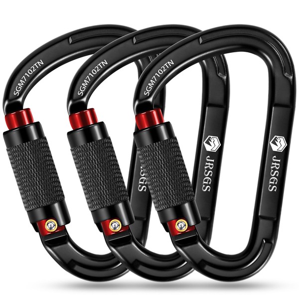 JRSGS Climbing Carabiner 25KN Large Carabiner Clip Auto Locking Carabiner